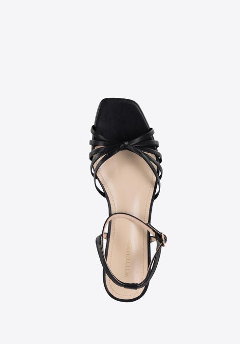 Leather block heel sandals, black, 96-D-514-1-38, Photo 4