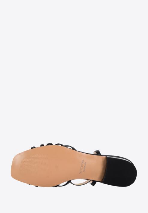 Leather block heel sandals, black, 96-D-514-1-41, Photo 6