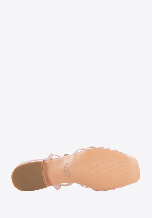 Leather block heel sandals, pink, 96-D-514-P-37, Photo 6
