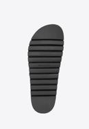 Damskie sandały skórzane z drobnymi nitami na platformie, czarny, 98-D-501-1-36, Zdjęcie 6