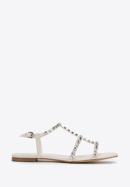 Women's crystal-embellished sandals, cream, 98-D-972-1-37, Photo 1