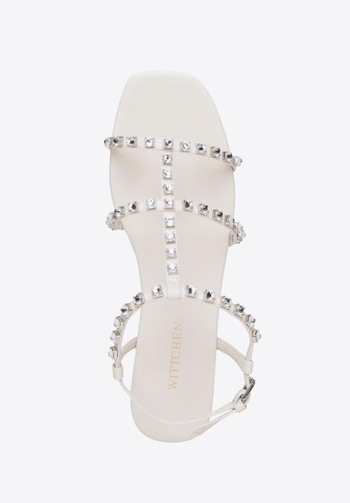 Women's crystal-embellished sandals, cream, 98-D-972-1-35, Photo 5