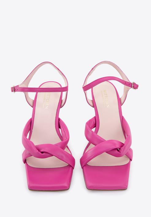 Damskie sandały skórzane z miękkimi paskami, różowy, 96-D-303-0-35, Zdjęcie 2