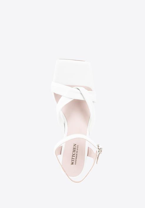 Women's soft leather sandals, off white, 96-D-303-P-38, Photo 4