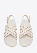 Women's stud platform sandals, cream, 96-D-515-0-37, Photo 2