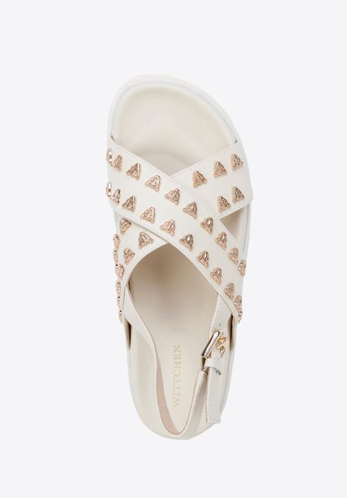 Women's stud platform sandals, cream, 96-D-515-0-37, Photo 4