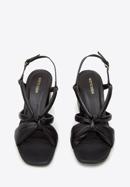 Leather block heel sandals, black, 94-D-755-1-38, Photo 3
