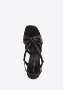 Damskie sandały skórzane z supełkiem, czarny, 94-D-755-1-36, Zdjęcie 4