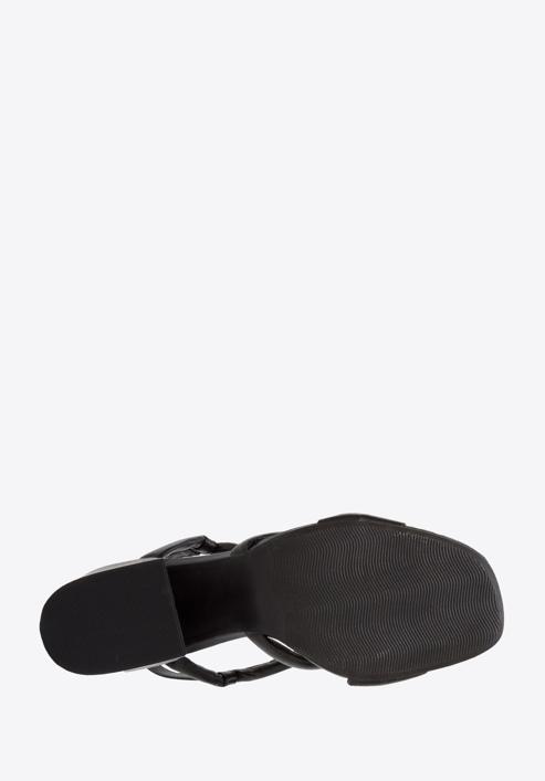 Leather block heel sandals, black, 94-D-755-1-35, Photo 6