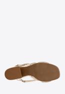 Leather block heel sandals, gold, 94-D-755-1-37, Photo 6