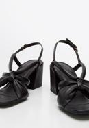 Leather block heel sandals, black, 94-D-755-1-39, Photo 7
