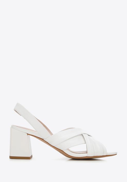 Leather cross strap sandals, white, 94-D-960-1-38, Photo 1