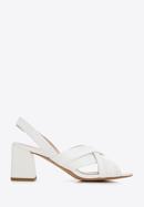 Leather cross strap sandals, white, 94-D-960-1-37, Photo 1