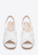 Leather cross strap sandals, white, 94-D-960-1-37, Photo 3