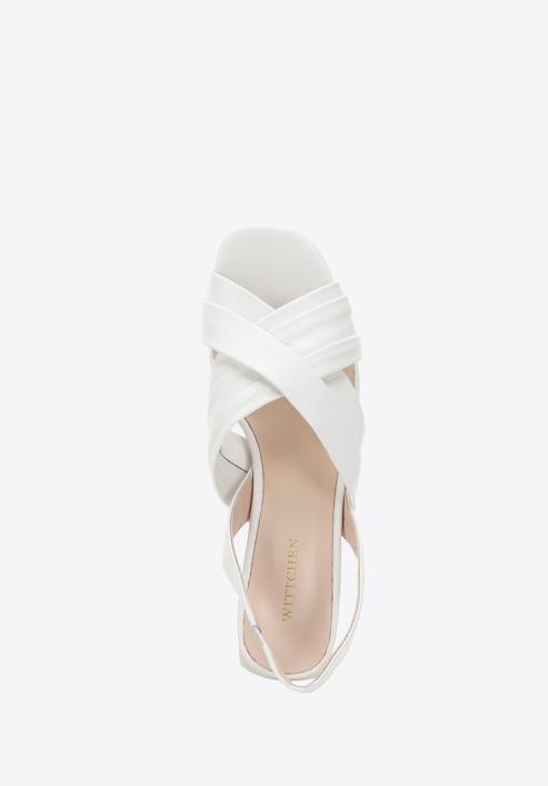 Leather cross strap sandals, white, 94-D-960-0-37, Photo 4