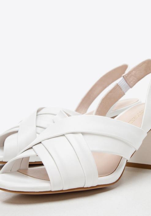 Leather cross strap sandals, white, 94-D-960-1-36, Photo 7