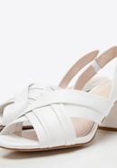 Leather cross strap sandals, white, 94-D-960-1-37, Photo 7