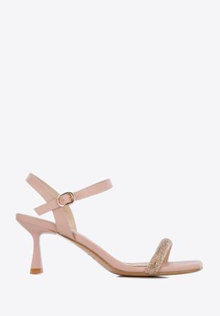 High heel ankle strap sandals, pink, 96-D-959-P-35, Photo 1