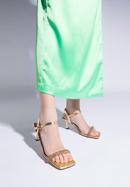 High heel ankle strap sandals, gold, 96-D-959-G-41, Photo 15