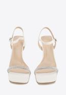 High heel ankle strap sandals, cream, 96-D-959-1-35, Photo 2