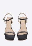 High heel ankle strap sandals, black, 96-D-959-1-36, Photo 2