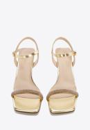 High heel ankle strap sandals, gold, 96-D-959-G-41, Photo 2