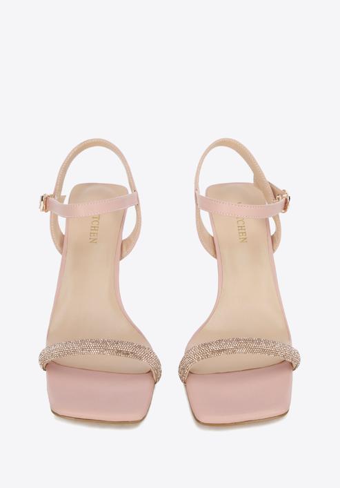 High heel ankle strap sandals, pink, 96-D-959-G-37, Photo 2