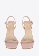 High heel ankle strap sandals, pink, 96-D-959-1-41, Photo 2