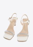 High heel ankle strap sandals, cream, 96-D-959-1-40, Photo 3