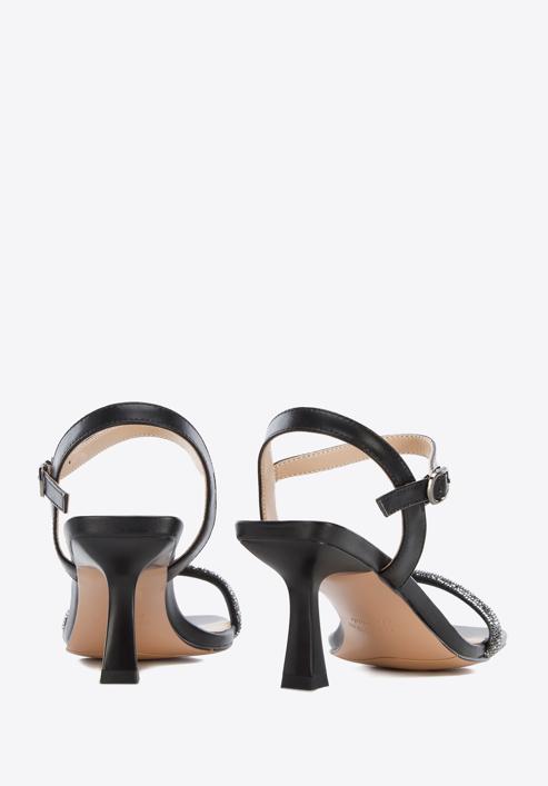High heel ankle strap sandals, black, 96-D-959-1-37, Photo 5