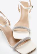 High heel ankle strap sandals, cream, 96-D-959-P-41, Photo 8