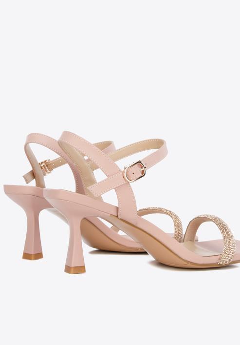 High heel ankle strap sandals, pink, 96-D-959-G-38, Photo 8