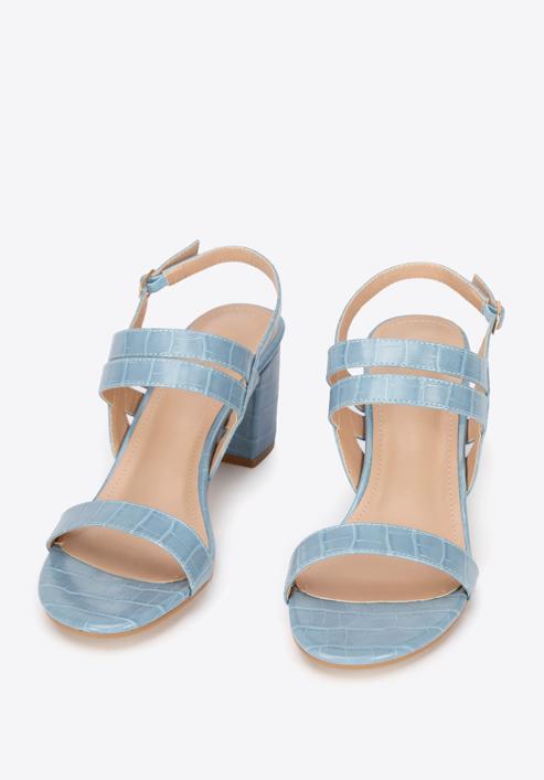 Damskie sandały z cienkim paskiem, jasny niebieski, 94-DP-207-7-35, Zdjęcie 2