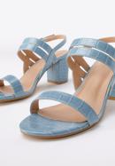 Damskie sandały z cienkim paskiem, jasny niebieski, 94-DP-207-7-35, Zdjęcie 7