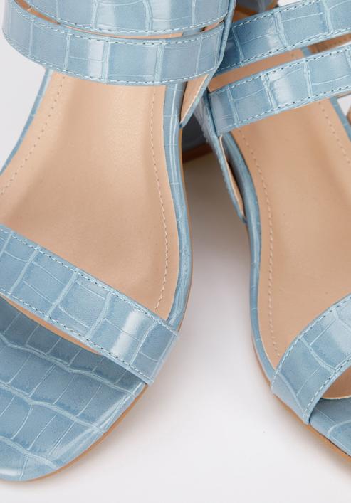 Damskie sandały z cienkim paskiem, jasny niebieski, 94-DP-207-7-35, Zdjęcie 8