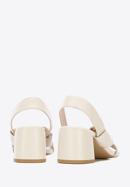 Women's leather block heel sandals, cream, 96-D-512-5-41, Photo 5