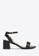 Women's block heel strap sandals, black, 98-DP-205-Y-35, Photo 1