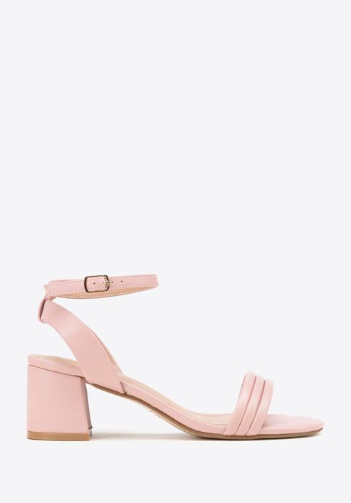 Women's block heel strap sandals, muted pink, 98-DP-205-0-37, Photo 1