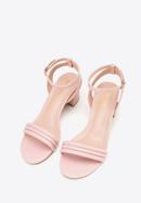 Women's block heel strap sandals, muted pink, 98-DP-205-Y-36, Photo 2