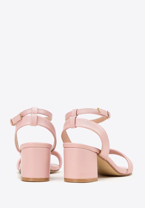 Women's block heel strap sandals, muted pink, 98-DP-205-0-37, Photo 4
