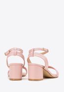 Women's block heel strap sandals, muted pink, 98-DP-205-P-40, Photo 4