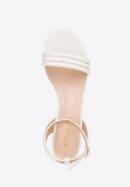Women's block heel strap sandals, off white, 98-DP-205-Y-37, Photo 5