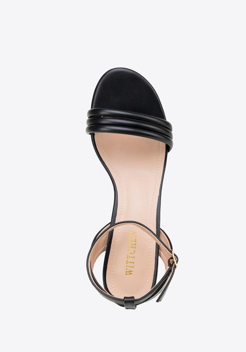 Women's block heel strap sandals, black, 98-DP-205-P-41, Photo 5
