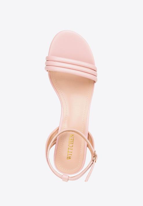 Women's block heel strap sandals, muted pink, 98-DP-205-Y-36, Photo 5