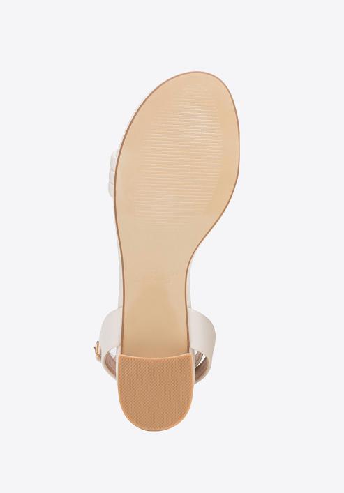Women's block heel strap sandals, off white, 98-DP-205-Y-37, Photo 6