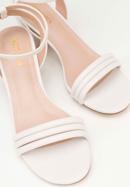 Women's block heel strap sandals, off white, 98-DP-205-Y-37, Photo 7