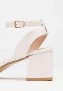 Women's block heel strap sandals, off white, 98-DP-205-0-40, Photo 8