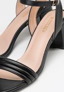 Women's block heel strap sandals, black, 98-DP-205-0-35, Photo 8