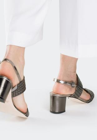 Damskie sandały ze skóry metaliczne