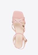 Women's leather cross strap sandals, muted pink, 98-D-971-1-39, Photo 5